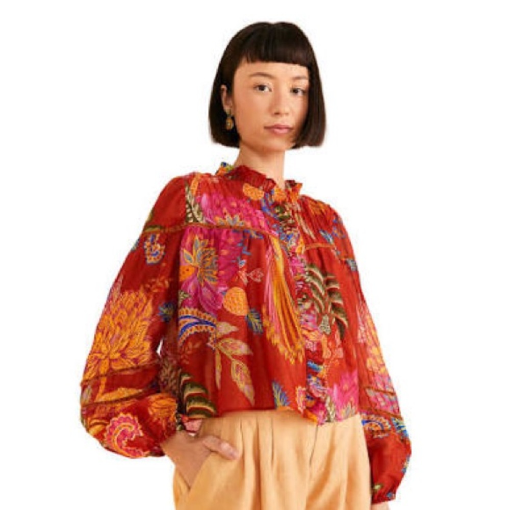 New Without Tags Farm Rio Floral Blouse size L